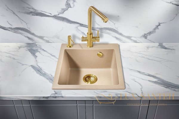 кухонная мойка milacio murcia mc.77034 46 см, бежевый