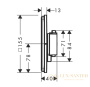 термостат для душа встраиваемый hansgrohe showerselect comfort q, 15589000, 1 выход + 1 дополнительная розетка, хром