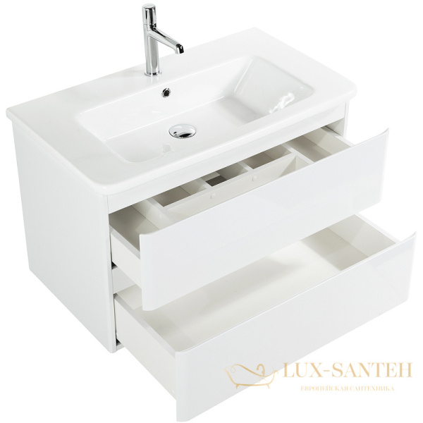 тумба под раковину belbagno albano-cer albano-cer-1050-2c-so-bl 105 см подвесная, bianco lucido