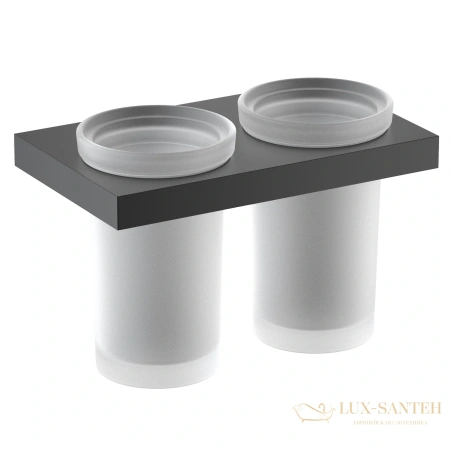 стакан для зубных щеток двойной timo petruma 15234/03, черный матовый