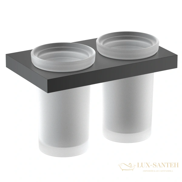 стакан для зубных щеток двойной timo petruma 15234/03, черный матовый