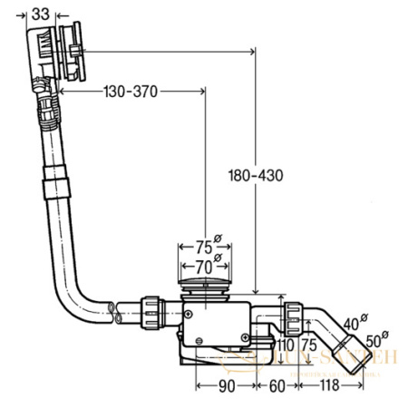 слив-перелив viega multiplex trio 731618 для нестандартных ванн с функцией наполнения через перелив, хром глянцевый