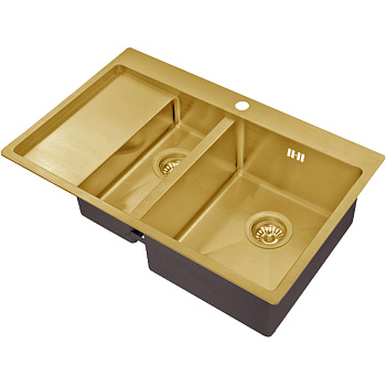 кухонная мойка zorg pvd bronze szr 5178-2-r bronze, бронза