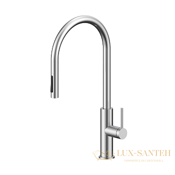 смеситель для кухни сенсорный с выдвижным изливом paulmark senso se215180-bs, нержавеющая сталь