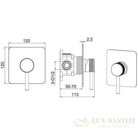 смеситель allen brau priority 5.31012-bn для душа, никель