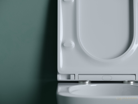 унитаз подвесной ceramica nova union, cn4009t, смыв торнадо, безободковый, с сиденьем микролифт, белый