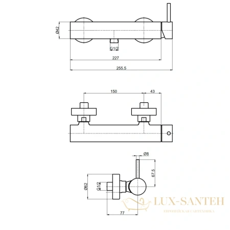 смеситель для душа aquame siena aqm6213bg, золото брашированное