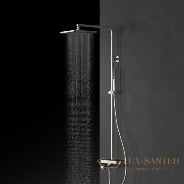 душевая система teska mira dk3602c 250 мм, хром/черный