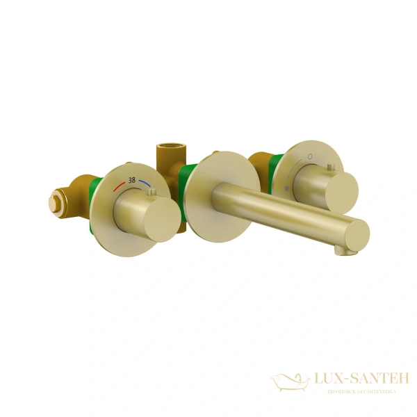 смеситель встраиваемый термостатический для раковины timo saona 2382/17sm, золото матовое