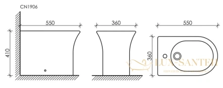 биде ceramica nova star cn1906 напольное, белый