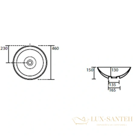 раковина kerasan ciotola 430331 46х46 см, черный матовый