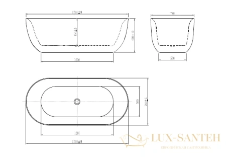 акриловая ванна aquatek элегия 170x75 см aq-113775wt пристенная