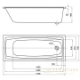 акриловая ванна berges feya 050012 170х70 см, белый