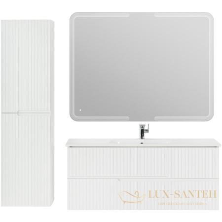 тумба под раковину cezares duet duet-1200-2c-so-bl 120 см подвесная, bianco lucido