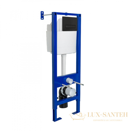 инсталляция berges atom line 410, 040340 для подвесного унитаза с панелью смыва, черный матовый