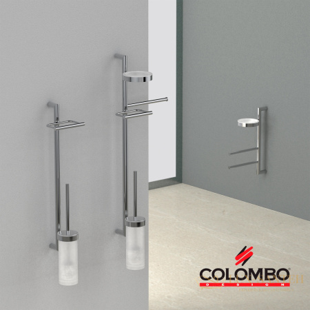 стойка colombo design planets b9822 для унитаза и биде с аксессуарами, хром