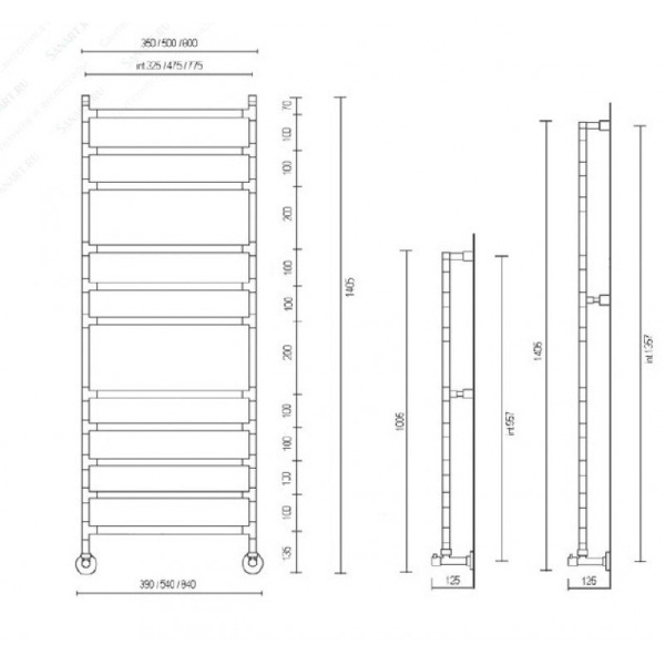 полотенцесушитель водяной margaroli sereno 484-8, 4843508crn ширина 32.5 см, высота 100.5 см, хром
