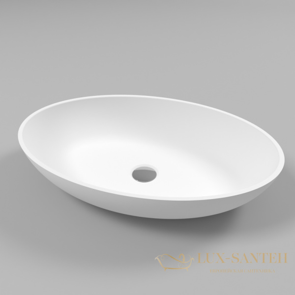 умывальник whitecross citrine 60x40, белый мат иск. камень