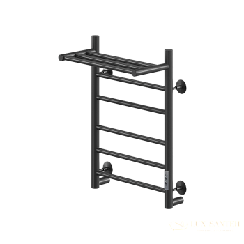 полотенцесушитель электрический кабельный ника way-2 60/40 с полкой ral9005 черный матовый u