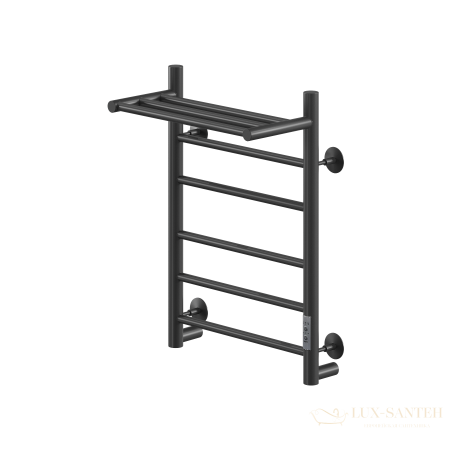 полотенцесушитель электрический кабельный ника way-2 60/40 с полкой ral9005 черный матовый u