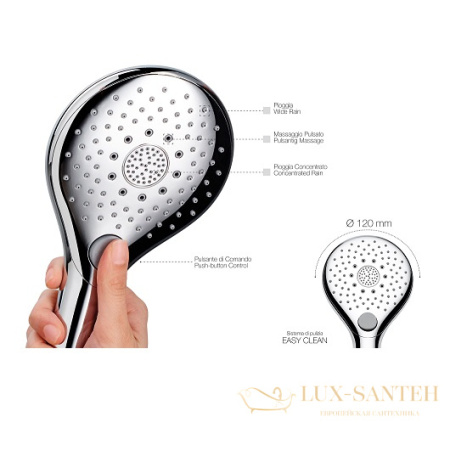 ручной душ bossini syncronia/6 b00800.030, хром