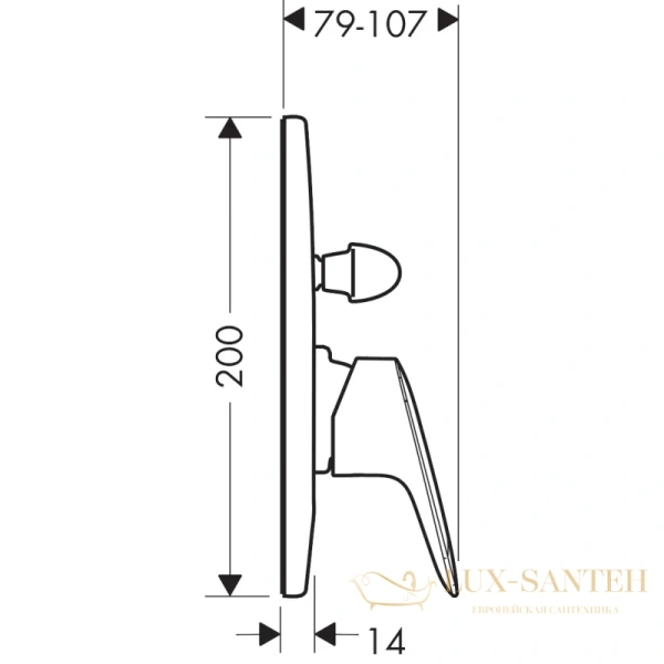 смеситель для ванны (внешняя часть) hansgrohe logis 71406000, хром