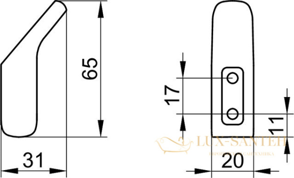 крючок keuco aveno 14614010000, хром