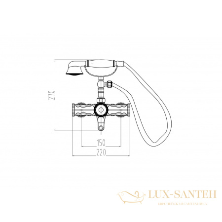 смеситель milacio villena mc.302.bbr для душа, черная бронза