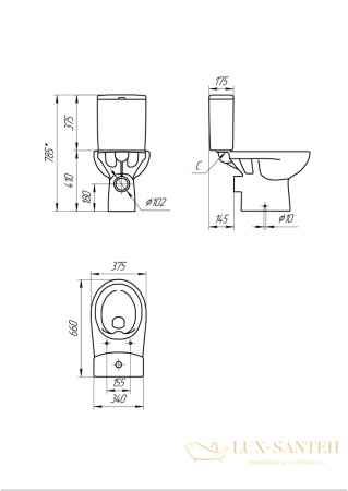 унитаз компакт cersanit nature clean on 011 3/5 dpl eo, s-ko-ntr011-3/5-con-dl-w, цвет белый