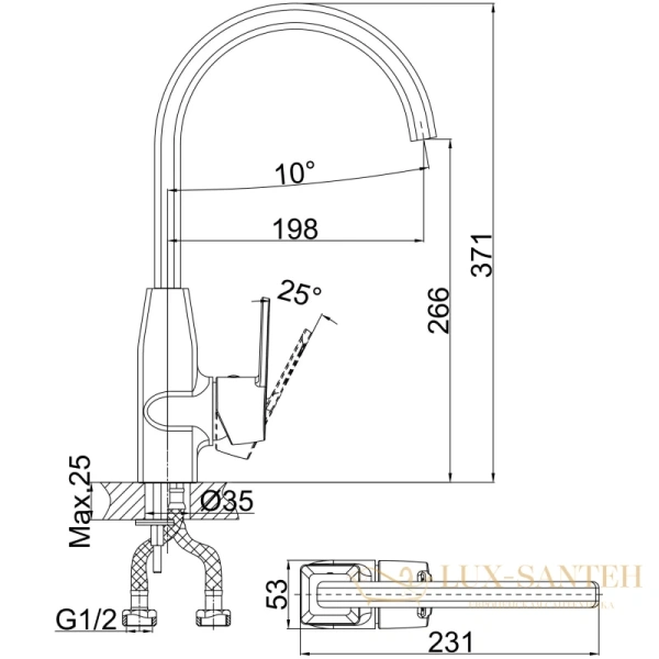 смеситель d&k bayern.hamburg da1172401 для кухни, хром