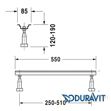 ножки для ванн/поддонов duravit 79100000000000, серый