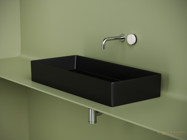 раковина накладная ceramica nova element cn6072mb, 801*361*130 мм, черный матовый