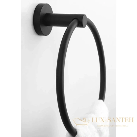 полотенцедержатель-кольцо rea mist rea-80028, черный матовый
