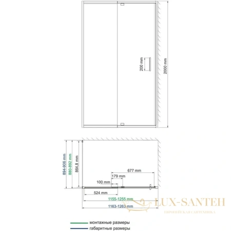 душевой уголок wasserkraft berkel 48p07 116-126х90 см 