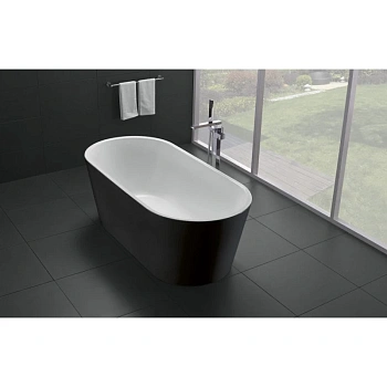 акриловая ванна belbagno bb71-1700-nero 170x80 см, черный матовый/белый