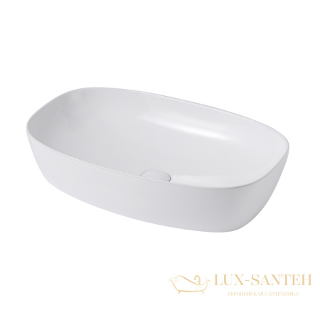 раковина накладная abber rechteck ac2206, 60,5х39 см, белый глянцевый