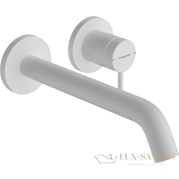 смеситель для раковины встраиваемый с выпуском hansgrohe tecturis s coolstart ecosmart 73351700, белый матовый