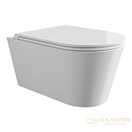 Унитаз подвесной Alice Hide Round, 570*370, 31170101, безободковый, белый глянцевый (без сиденья)