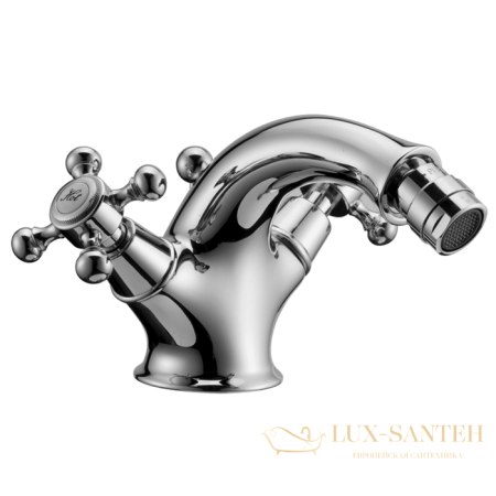 смеситель для биде huber victorian, vt00055021, на 1 отверстие с донным клапаном, хром