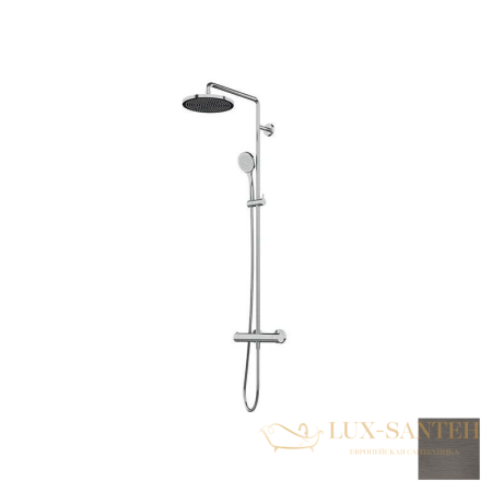 душевая система для душа almar velvet rain e405002.gm, с термостатом, оружейная сталь брашированная pvd