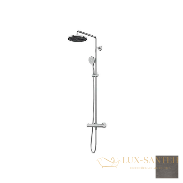 душевая система для душа almar velvet rain e405002.gm, с термостатом, оружейная сталь брашированная pvd