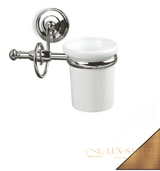 стакан керамический stil haus idra i10(25-bi) настенный, бронза-белая керамика