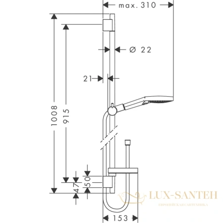 душевой гарнитур hansgrohe raindance select s 26633000 хром