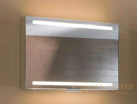 зеркальный шкаф keuco edition 300, 30202171201, с подсветкой, 1250х650х160 мм, анодированный серебристый алюминий/зеркало