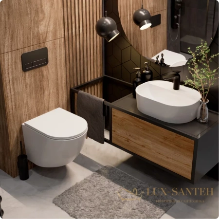 унитаз подвесной безободковый aquame aqm2002l, смыв торнадо, с быстросъемным сиденьем softclose, белый глянцевый