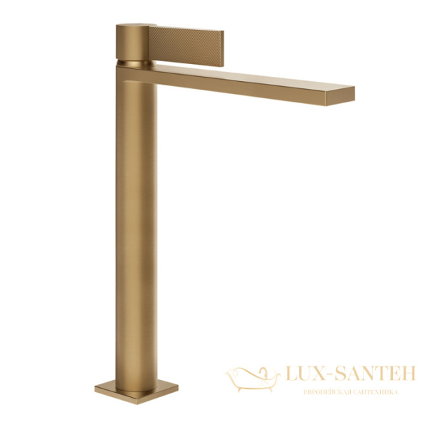 смеситель для раковины gessi inverso diamantato 73653.726, с донным клапаном, warm bronze br pvd