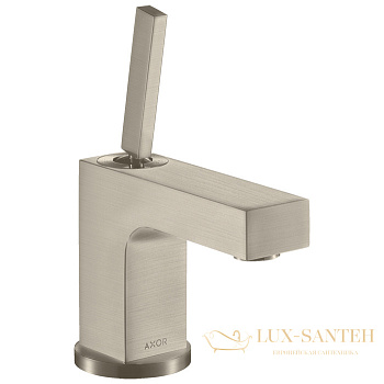 смеситель для раковины 80, axor citterio, 39015820, с донным клапаном, шлифованный никель