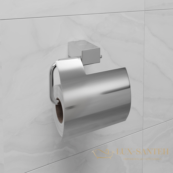 держатель для туалетной бумаги lemark smooth line 9721010 с крышкой, хром