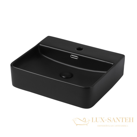 раковина накладная abber rechteck ac2203mb черная матовая