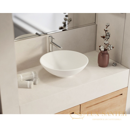 раковина накладная whitecross jade 0703.040040.200, d40,5 см, белый матовый